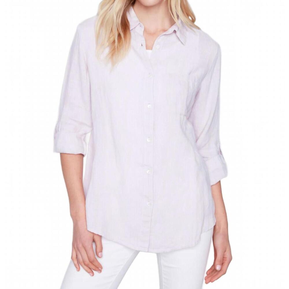 NEW CHARLIE B jacquard blouse in lavender